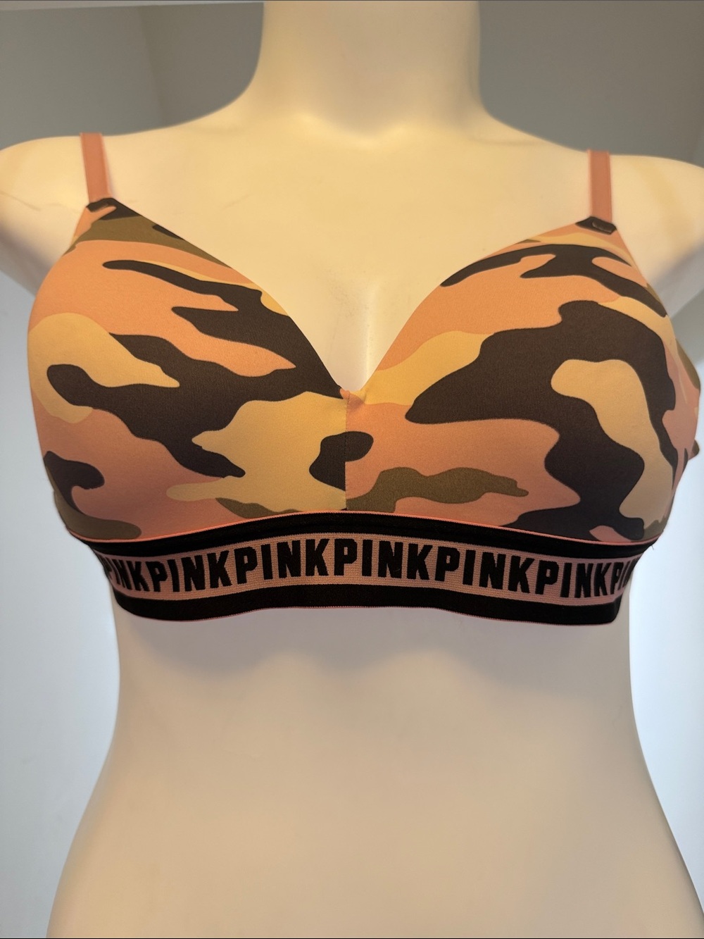 PINK Victoria's Secret Pink & Black Camo Wireless Bra